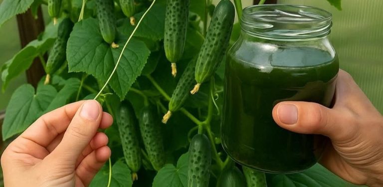 Nalijte 1 sklenici pod okurky a ony rostou jako zběsilé, dokonce i chřadnoucí rostliny bohatě rodí.