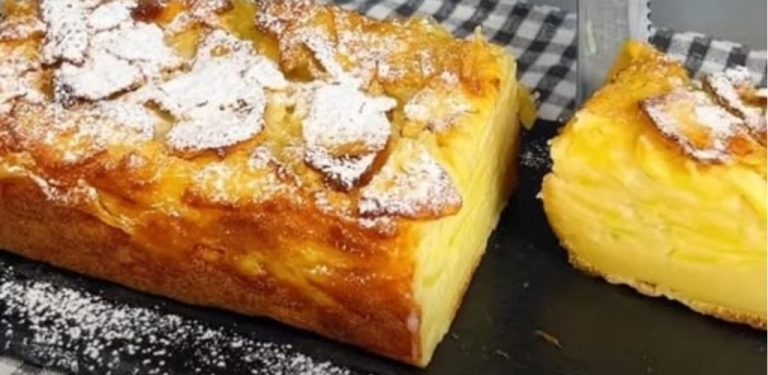 Hodně jablek a málo těsta. Chutný jablečný koláč