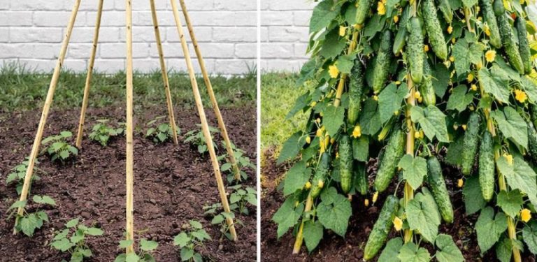 Pěstování okurek na podpěře LEVNĚ a SNADNO – nejproduktivnější metoda