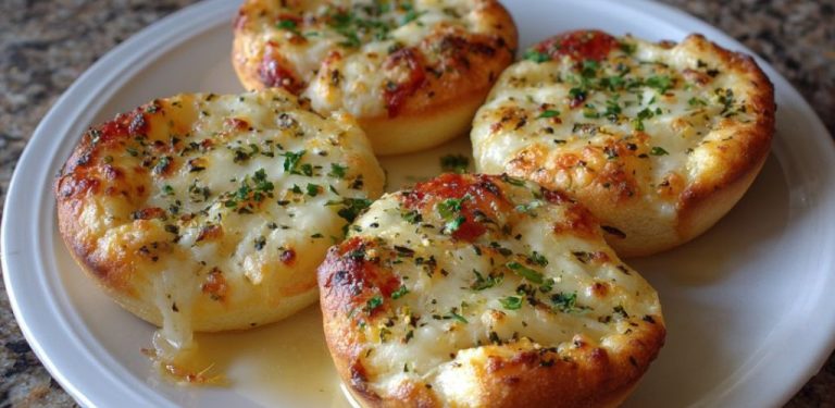 Tyto česnekovo-máslové pizza cupcakes jsou ideální pochoutkou na jeden kousek, ať už při rodinném filmovém večeru, nebo jako rychlá svačinka! Představte si tu máslovou lahodu v kombinaci s roztaveným sýrem…