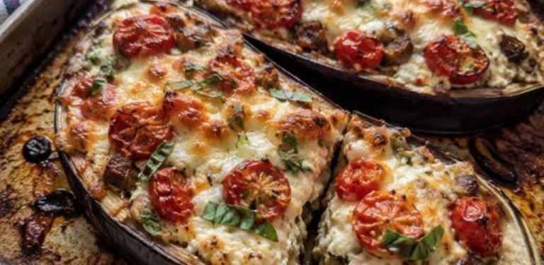 Zapečený lilek s ricottou a rajčaty – jednoduchá vegetariánská večeře plná chuti
