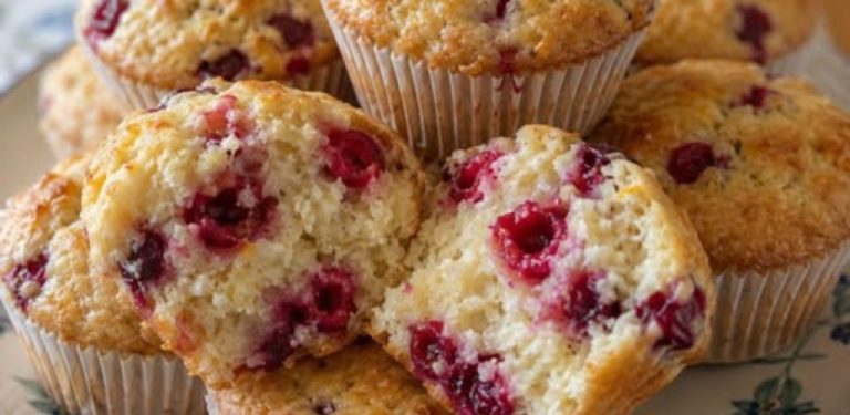 Nadýchané muffiny s brusinkami, pomerančem a tvarohem – voňavé domácí pečení ke kávě