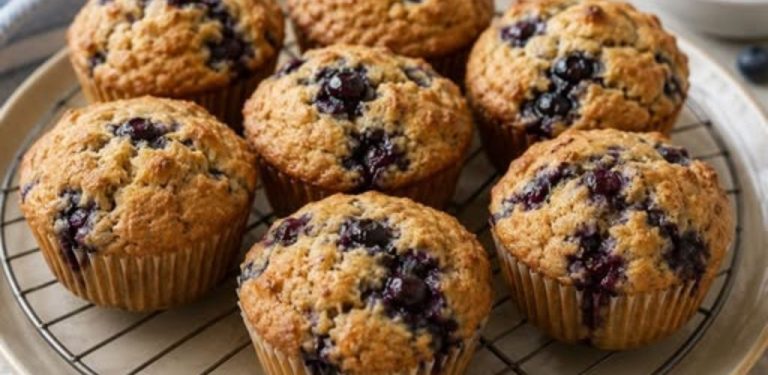 Nadýchané borůvkové muffiny s mandlemi: Rychlá domácí snídaně i svačina