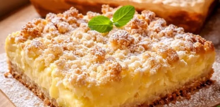 Vanilkový koláč s pudinkem a drobenkou na plech: jednoduchý domácí recept, který se vždy povede