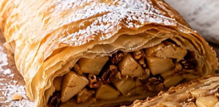 Křupavý domácí jablečný štrúdl s vlašskými ořechy