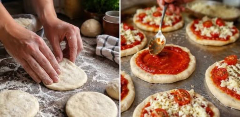 DOMÁCÍ MINI PIZZY – JEDNODUCHÉ TĚSTO, KŘUPAVÉ OKRAJE A SPOUSTA SÝRA 