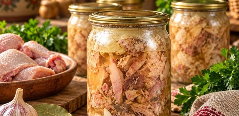  Domácí kuřecí maso ve vlastní šťávě: jednoduchý recept, který se hodí, když není čas vařit