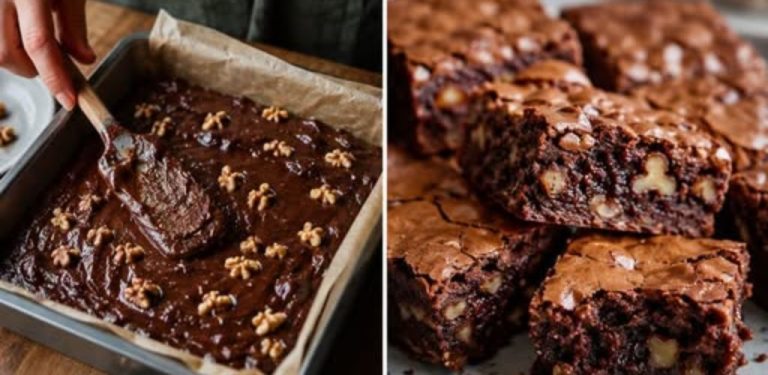Čokoládové brownies s vlašskými ořechy: vláčné uvnitř a lehce křupavé na povrchu 